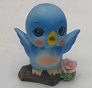 Vintage Josef Originals Anthropomorphic Bisque Porcelain Singing Bluebird - Picture 1 of 9