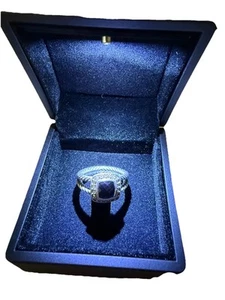 David Yurman Sterling Silver Black Onyx & Diamond Petite Albion Ring Size - Picture 1 of 3