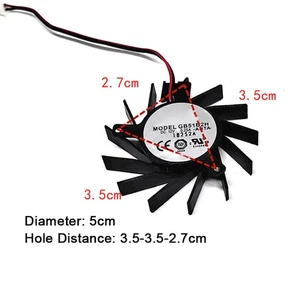 For GB51B2H Graphics Card Double Ball Fan 5CM 3.5*3.5*2.7CM - Afbeelding 1 van 3