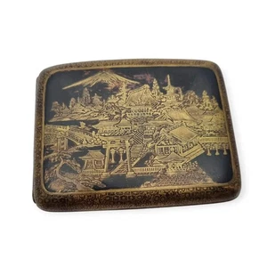 1930s Oriental Skip Box, Engraved 24k Gold, Brand K2 - Picture 1 of 11