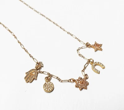 Delicado Collar Colgante Oro Rosa Dije Oro 14K Relleno, Circonita Cúbica Foto 1 de 4