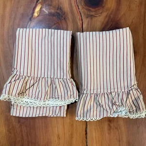 Lote de 2 fundas de almohada vintage Ralph Lauren Grosvernor cuadradas a rayas King R3-1 - Imagen 1 de 8