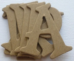 1.5" FUN SERIF FONT - Uppercase Alphabet Letters Bare Chipboard Die Cuts - 62 Pc - Picture 1 of 2