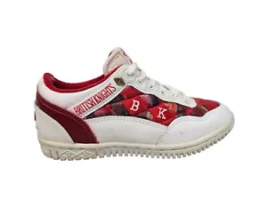 Tenis de cuero acolchados rojos y blancos vintage de los 80 British Knights 6,5 para mujer - Imagen 1 de 15