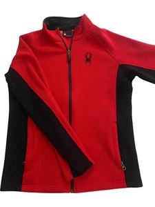Spyder Boys Full Zip Sweater Constant Stryke Kids XL Pulse Red Black Spiderman - Picture 1 of 10