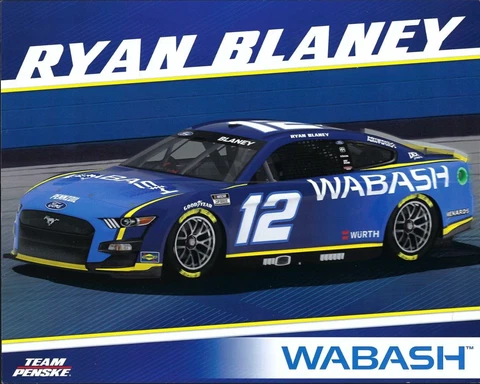 2022 RYAN BLANEY “WABASH" #12 NASCAR CUP SERIES POSTCARD Cover