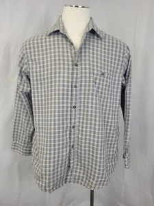 Haggar Shirt Mens Size XL Beige Gray Plaid Flannel Long Sleeve Button Up - Picture 1 of 10