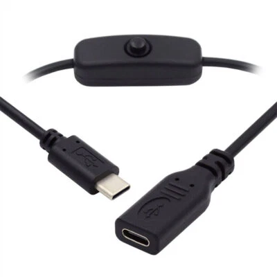 NFHK with On Off Power Switch Button USB Type C Male to Female USB-C Cable - Image 1 of 4