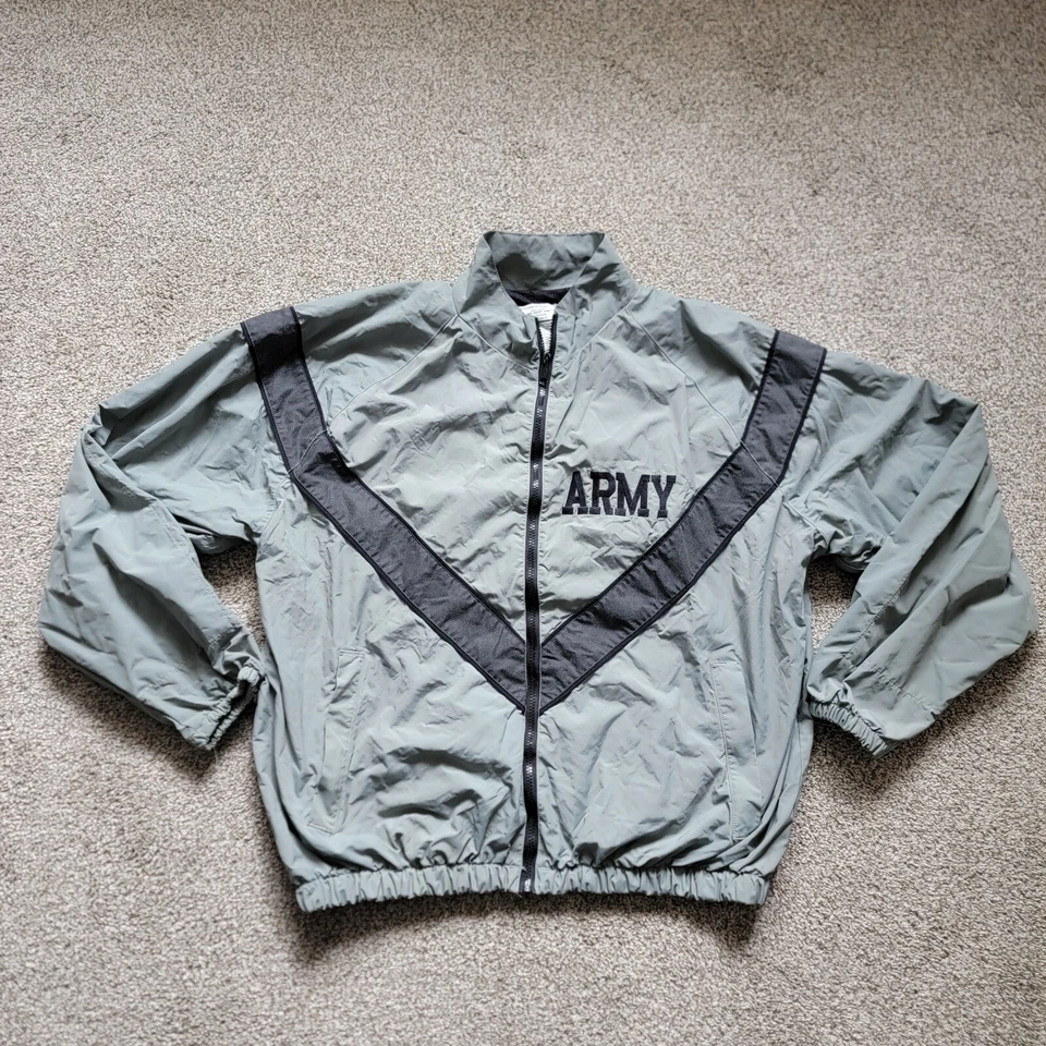 Chaqueta Militar Rompevientos Gris Emitida por el Ejército de los Estados Unidos IPFU Grande Regular Ventilada Camuflada Foto 1 de 4