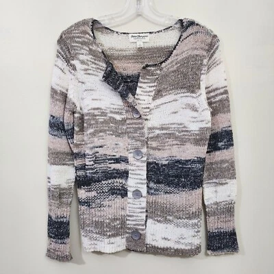 Norm Thompson Jersey Punto Abierto Botón Delantero Manga Larga Mujer Talla Pequeña Foto 1 de 4