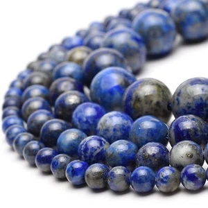 Natural Lapis Lazuli Beads Round 15” Strand Jewelry Making 4mm 6mm 8mm 10mm 12mm - Picture 1 of 5