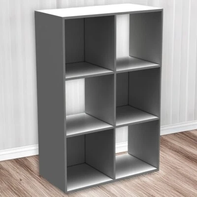 Compact Cube 6 Compartment Storage Unit - Grey (04531) - Image 1 of 4