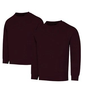 KHIM Kids Girls Unisex Boys School Uniform Sweatshirt Pack Of 2 Fleece Jumper - Picture 1 of 5