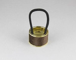 dk Brown velvet ponytail holder cuff hinged velour gold hair tie genie pony tail - Picture 1 of 6