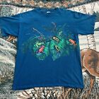 Vintage Frogs Nature Shirt Size Xl Blue All Over Print 