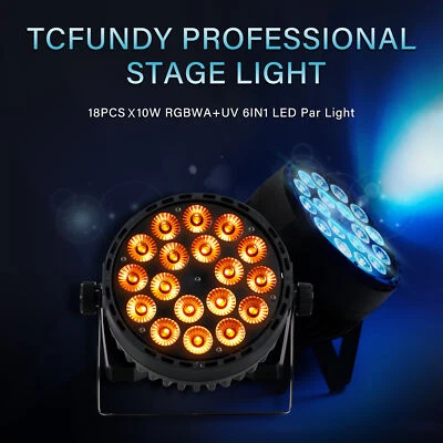 TCFUNDY 180W RGBWAUV LED Par Can Light DMX Stage DJ Disco Party Light Wash light - Image 1 of 4