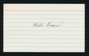 HAL EPPS (1938-1944 Cardinals, Browns, A's) -Autograph 3x5 Index (d.2004)