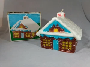 Vtg Candle Fuller Brush Company 4" Swiss Chalet Cottage Cabin Charming un Lit  - Picture 1 of 12