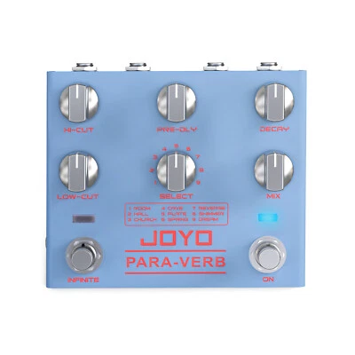 JOYO Digital Reverb Pedal Stereo 9 Reverb Effects Infinite & Trail Functions - Image 1 of 4