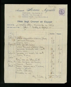 LETTERE COMMERCIALI AVV. MARIO AGNELLI MILANO 1924 - Picture 1 of 1