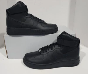 Nike Air Force 1 High Triple Black 2022 donna taglia 11 NUOVE DD9624-001 nuove senza copertura - Foto 1 di 7