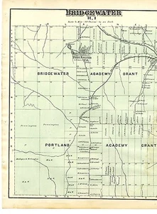 Mapa de Bridgewater 1877. R.1, en el condado de Aroostook, Maine con apellidos - raro - Imagen 1 de 4