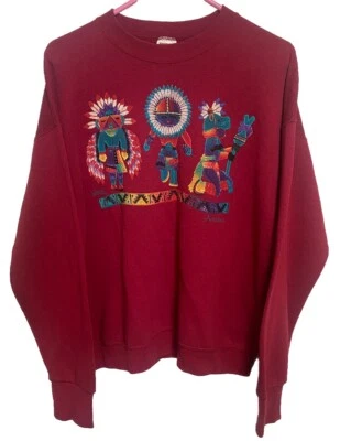 Sudadera De Colección Apliques Y2K Años 90 Apliques Nativos Americanos Oeste Arizona. Foto 1 de 4