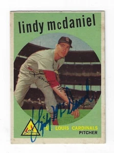 Autographed 1959 Topps Lindy McDaniel Card #479 - w/COA  - Picture 1 of 1
