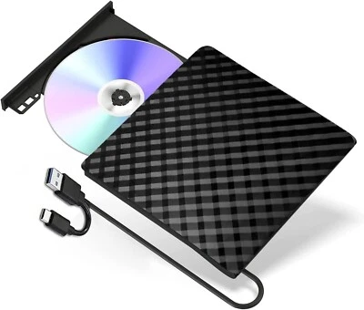 External CD/Dvd +/-Rw Drive, USB 3.0 Portable, Slim Dvd/CD Rom Rewriter Burner - Image 1 of 4