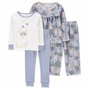 Carters Kids 4-piece Pajamas, Floral, BunnyPerfect for Easter - Picture 1 of 8