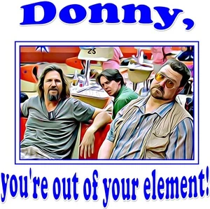 Men's TShirt Big Lebowski: Donny You're Out Of Your Element Parody Shirt - Picture 1 of 7