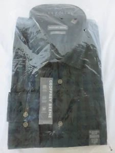 Geoffrey Beene Mens Dress Shirt Size XL Blue Green Plaid Fitted Long Sleeve NWT - Picture 1 of 5