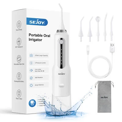 SEJOY Munddusche Kabellos Zahnreinigung Wasser Flosser 5 Modi Oral Irrigator