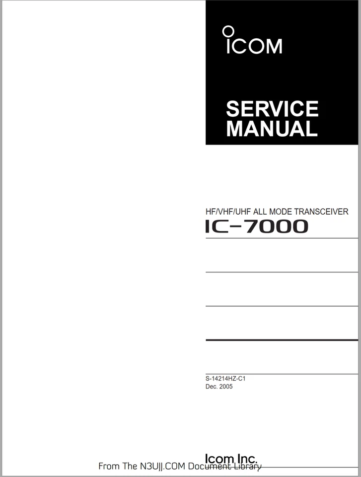 ICOM IC-7000 Service Manual - Image 1 of 1