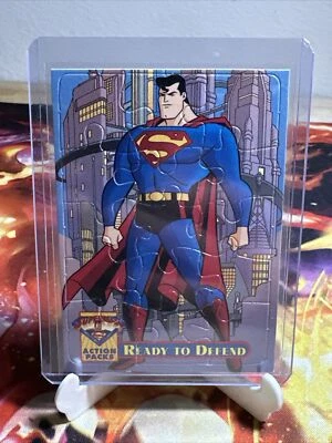 1996 Skybox DC Superman Action Packs Puzzle Card PZ1 Ready To Defend - Image 1 of 2