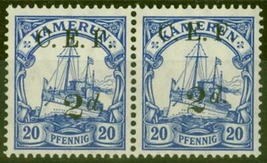 Camerún 1915 2d on 20pf Ultramarine SGB4a Surch Doble Uno Albino V.F Estampillada sin montar o nunca montada en... - Imagen 1 de 1