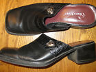 Bare Traps Shoes Black Leather 7.5m W/ Silver Heart "coupe" Great Condition!