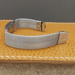 1920s-1930s White Gold Filled Mesh Womens Unused Vintage Art Deco Watch Bracelet - Picture 1 of 9