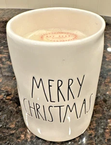 New/ Rae Dunn “Merry Christmas” Candle Christmas Tree Scent Ceramic Jar - Picture 1 of 6