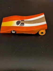 VINTAGE Wing Slot Car - Orange, White & Gold - Picture 1 of 8