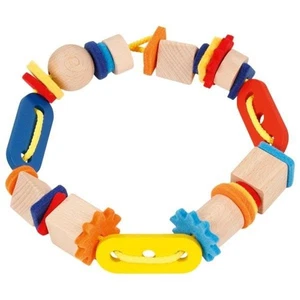Goki Mein kunterbuntes Fädelspiel 53 teilig Holz Kette Armband Bastelset - Bild 1 von 5