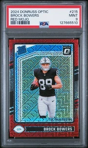 Donruss Optic Brock Bowers Red Mojo Rookie RC #215 PSA 9 2024 - Imagen 1 de 3