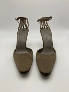 L.K. Bennett Ladies Dress Evening Shoes Brown Satin & Leather - UK Size 4 EU 37 - Picture 1 of 7