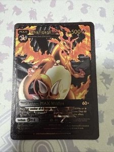 Charizard DX MAX Wildfire Black Foil Card Fan Art Display Card Hp500 - Picture 1 of 2