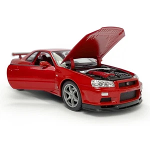 1/24 Scale Nissan Skyline GT-R (R34) Model Car Diecast Vehicles Collection Red - Picture 1 of 12