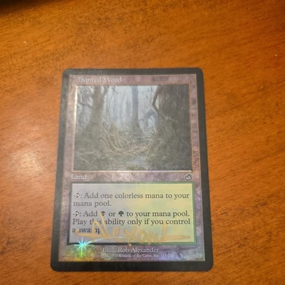 MTG TAINTED WOOD FOIL/SIGNED Torment NM/M Uncommon 2002 DUAL MANA Land - Image 1 of 2