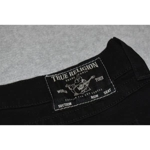 True Religion Jeans Shorts Men Size 38 Ricky Relaxed Straight Denim Black Cotton - Picture 1 of 6