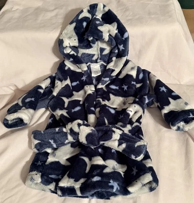 Albornoz con capucha tiburones felpa azul bebé niño Zak and Zoey, talla 0-9 m Foto 1 de 4