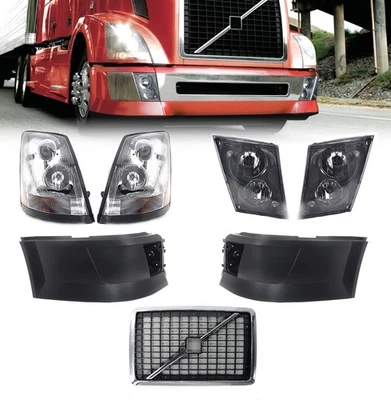 Volvo VNL VN SET Headlight Pair Fog Light Pair Corner Bumper Pair Front Grill - Изображение 1 из 4