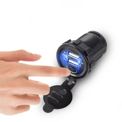 Quick Charger USB Car Charger Phone Fast Charger Dual USB Outlet with - Imagen 1 de 4